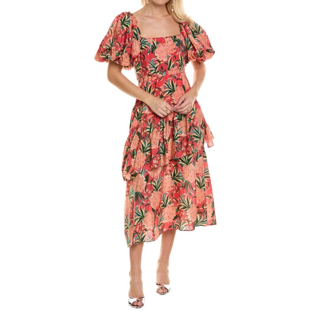 NWT | FARM Rio Pineapple Bloom Midi Dress | Size XL
